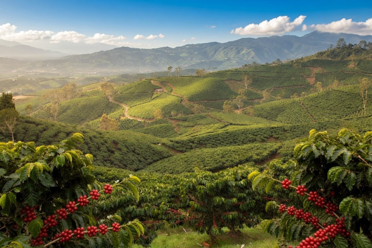 Coffee farm in Huila, Colombia.